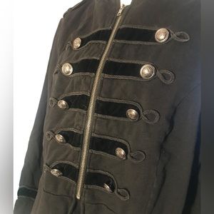 Torrid Military Style Black Zip Up Sweatshirt